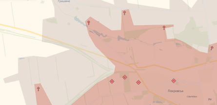 DeepState: Російські війська закріплюються на околицях Покровська 9 DeepState: Російські війська закріплюються на околицях Покровська 9