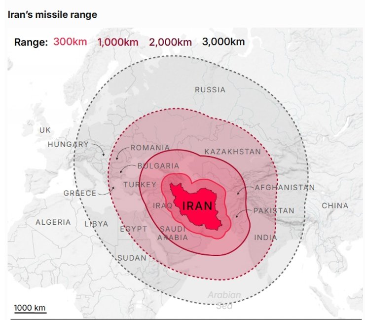 Іранські дрони та ракети: куди досягнуть та яку небезпеку несуть для Європи 9 Іранські дрони та ракети: куди досягнуть та яку небезпеку несуть для Європи 9