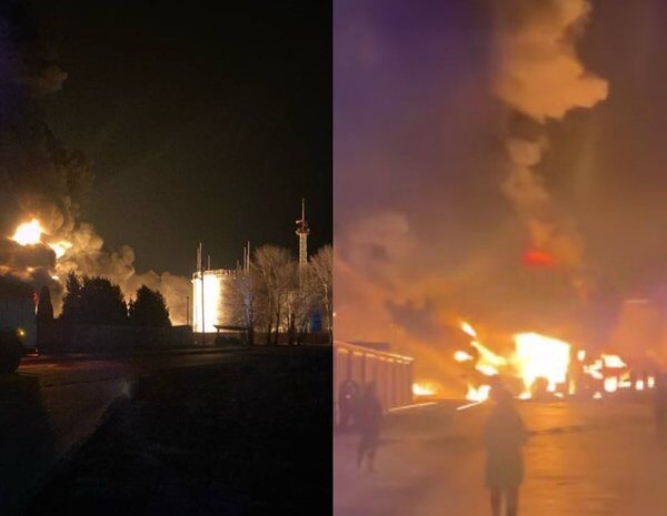 Головна 68 Безпілотники атакують Росію: нафтобаза горить на Кубані, дрони прямують до…