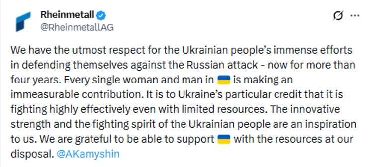 Rheinmetall реагує: як німецький концерн відповів на критику від українських виробників дронів 6 Rheinmetall реагує: як німецький концерн відповів на критику від українських виробників дронів 6