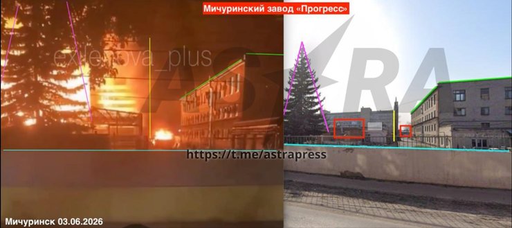 БПЛА атакували завод "Прогрес" у Мічурінську: звіт про удари по військових об'єктах РФ 5 БПЛА атакували завод "Прогрес" у Мічурінську: звіт про удари по військових об'єктах РФ 5