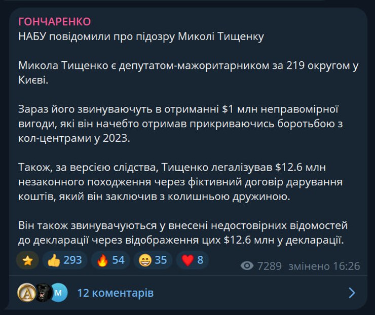 НАБУ викрило схему: Миколі Тищенку оголосили підозру через "кол-центри" 4