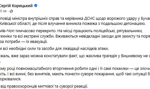 Прем’єр Корецький пояснив причини вибухів поблизу Києва: з’явилися фото