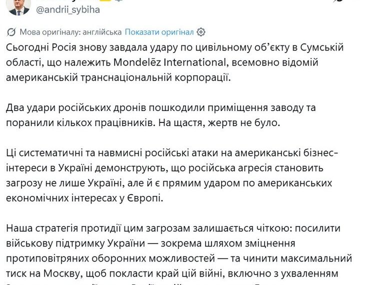 ЗСУ знищили дрон-камікадзе, що цілився в український завод Mondelez