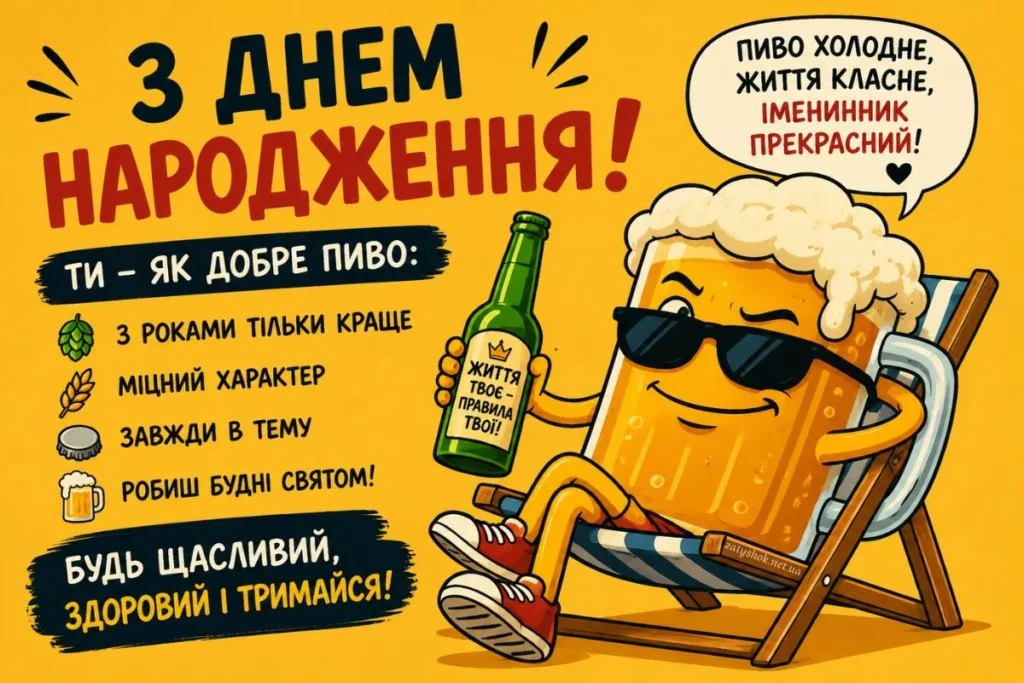 Яскраві вітання та листівки: вітаємо чоловіків з днем народження! 26
