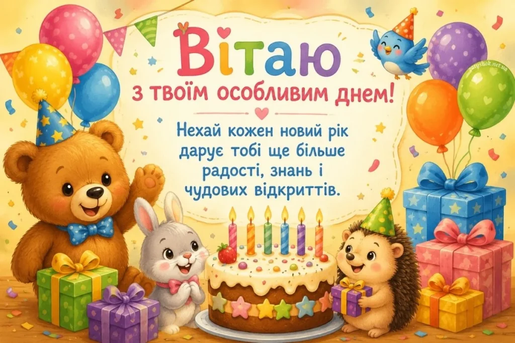 Щирі вітання з днем народження для дитини: вибирайте найкращі побажання та яскраві картинки 23 Щирі вітання з днем народження для дитини: вибирайте найкращі побажання та яскраві картинки 23