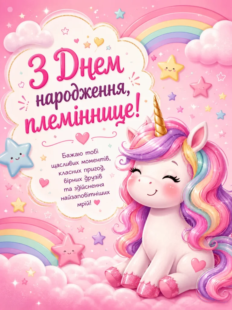 З Днем народження, люба племіннице: найкращі побажання, яскраві листівки та картинки 23 З Днем народження, люба племіннице: найкращі побажання, яскраві листівки та картинки 23