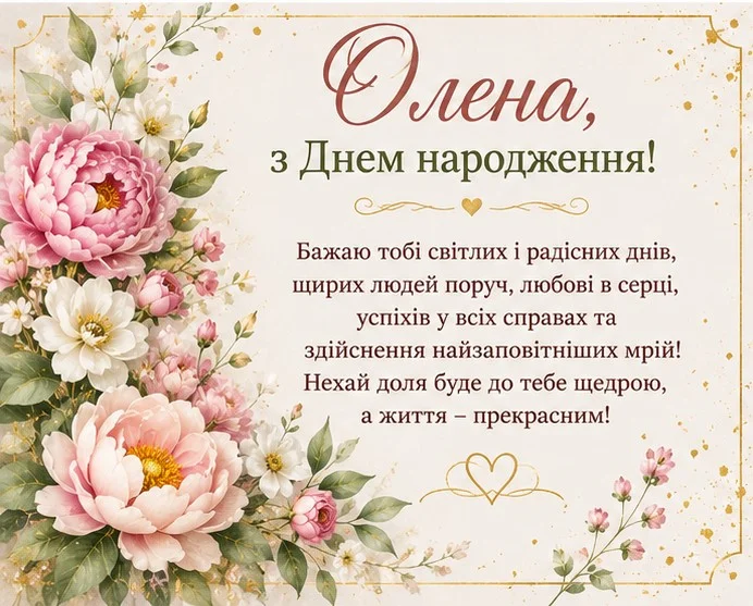 З Днем народження, Олено: щирі побажання та яскраві привітання 22