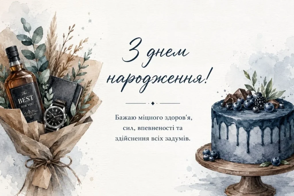Яскраві вітання та листівки: вітаємо чоловіків з днем народження! 16