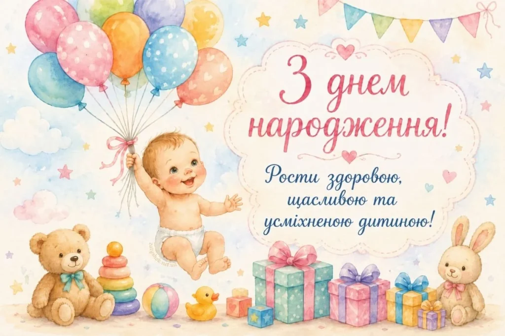 Щирі вітання з днем народження для дитини: вибирайте найкращі побажання та яскраві картинки 22 Щирі вітання з днем народження для дитини: вибирайте найкращі побажання та яскраві картинки 22