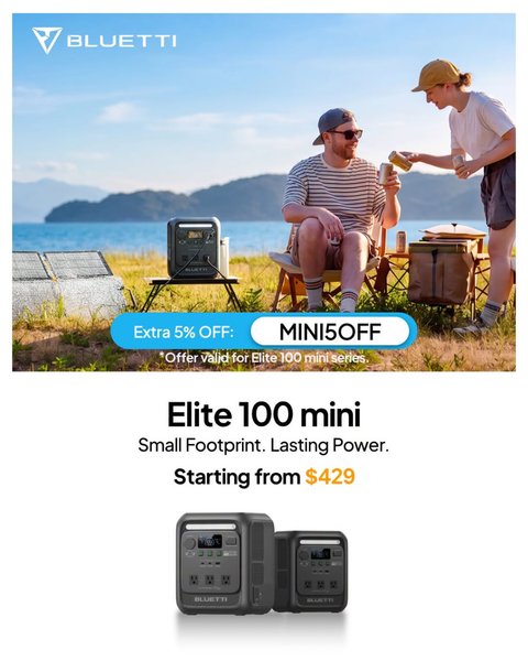 Bluetti презентувала компактну та доступну Elite 100 mini: заряджай гаджети без зайвих витрат