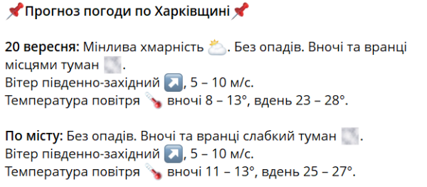 Тепле повітря залишається на Харківщині: прогноз погоди на 20 вересня 6 Тепле повітря залишається на Харківщині: прогноз погоди на 20 вересня 6