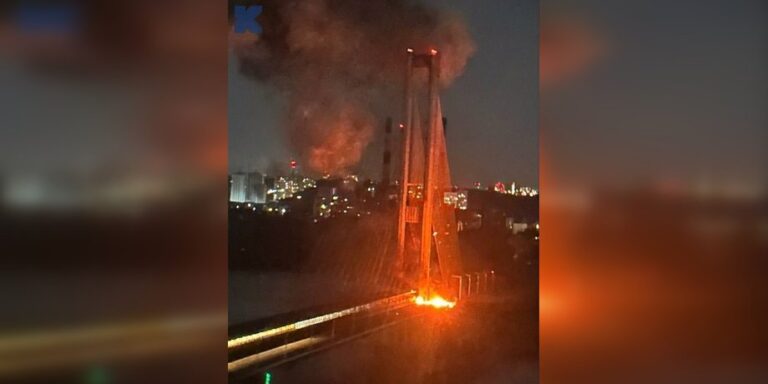 Київ відбиває дронову атаку: Росія вперше завдала масованого удару по Південному мосту 11